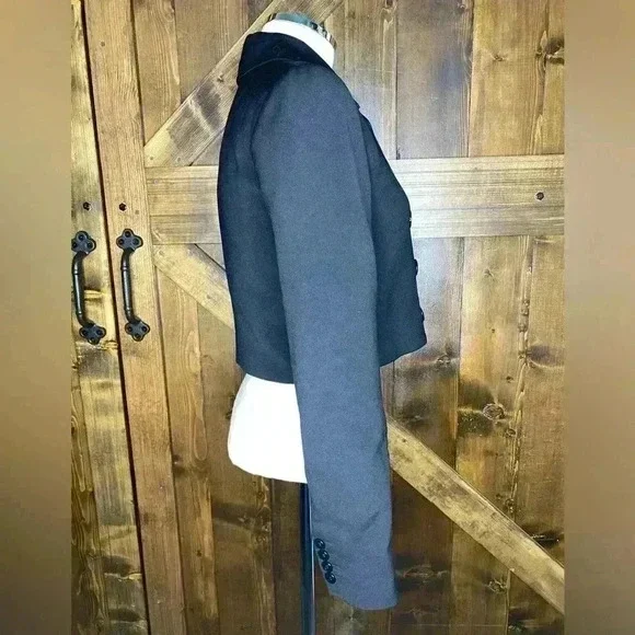 Dolce & Gabbana Virgin Wool Cropped Double Breasted Black Jacket Size IT 42 US 6 - Picture 3 of 12